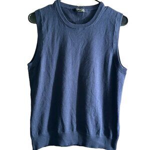 J. Crew Crewneck Sleeveless Solid Sweater Navy Size Large NWT #1038-OAK
